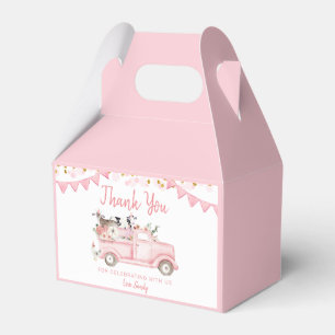 Farm Pumpkin Pink Truck Drive By Birthday Favour Box