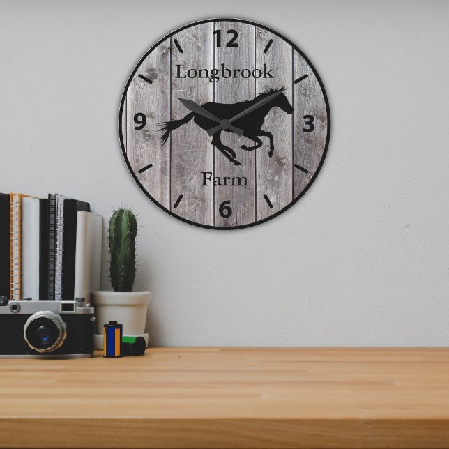 Farm Ranch or Stable Name 2 Custom Barnwood Styled Large Clock (Creator Uploaded)