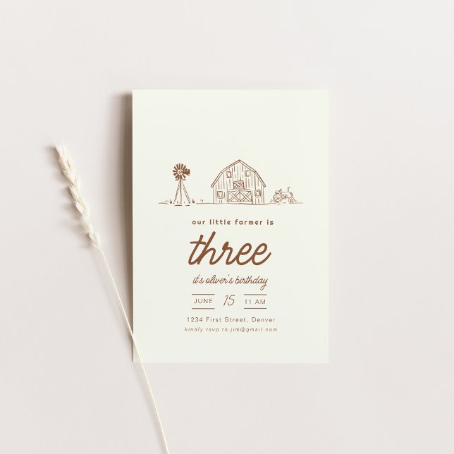 Farm Ranch Tractor Birthday Party Invite (Creator Uploaded)