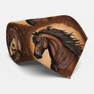Farm Ranch Western Country Equestrian Brown Horse Tie