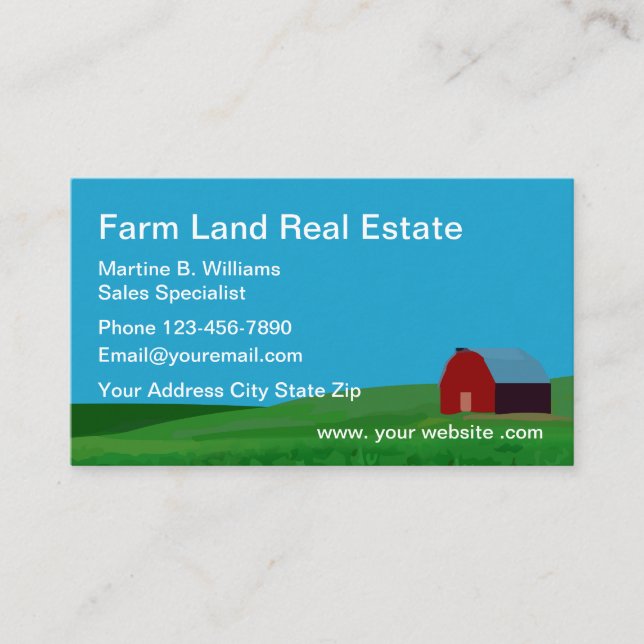Farm Real Estate Theme Business Card (Front)