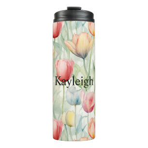 Farm Red Yellow Tulip Flowers  Thermal Tumbler