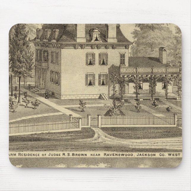 Farm residence of Judge RS Brown Mouse Mat (Front)