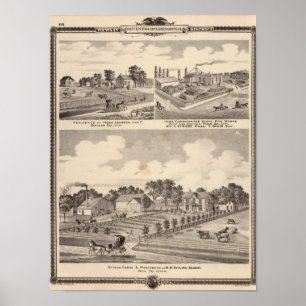 Farm, residences & pipe works poster