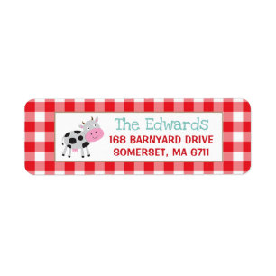 Farm Return Address Labels Farmyard Birthday Party
