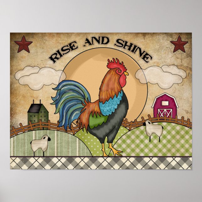 Farm Rise and Shine Rooster Poster (Front)