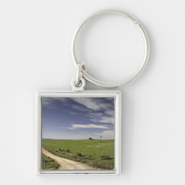 Farm road twining between wheat fields, Caledon, Key Ring (Front)