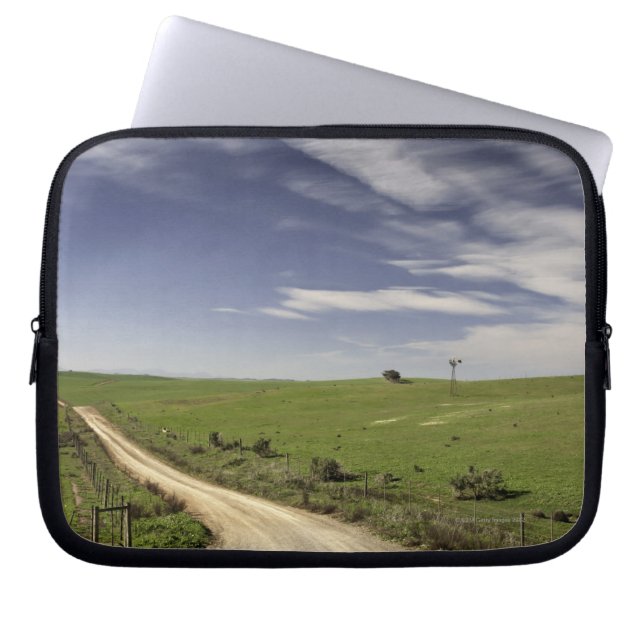 Farm road twining between wheat fields, Caledon, Laptop Sleeve (Front)