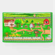 Farm Roads for Cars 3x5 Banner