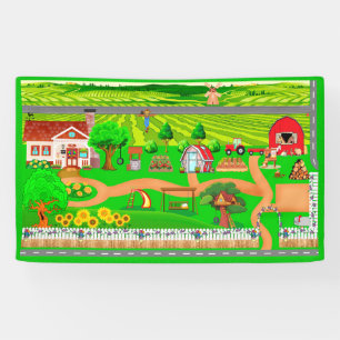 Farm Roads for Cars 3x5 Banner