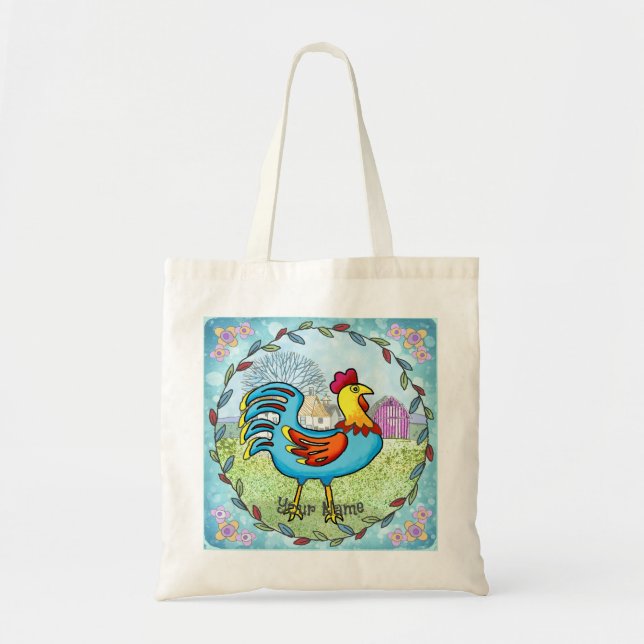 Farm rooster tote bag (Front)