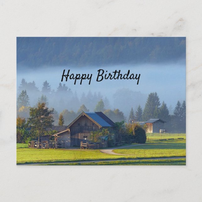 Farm Scene 3 Birthday Postcard (Front)