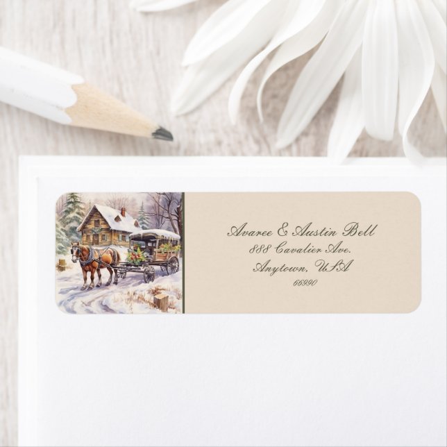 Farm Scene of Yesteryear Label (Insitu)