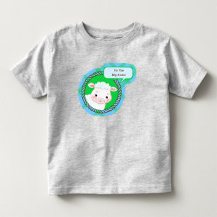Farm sheep lamb gingham blue green with quote toddler T-Shirt
