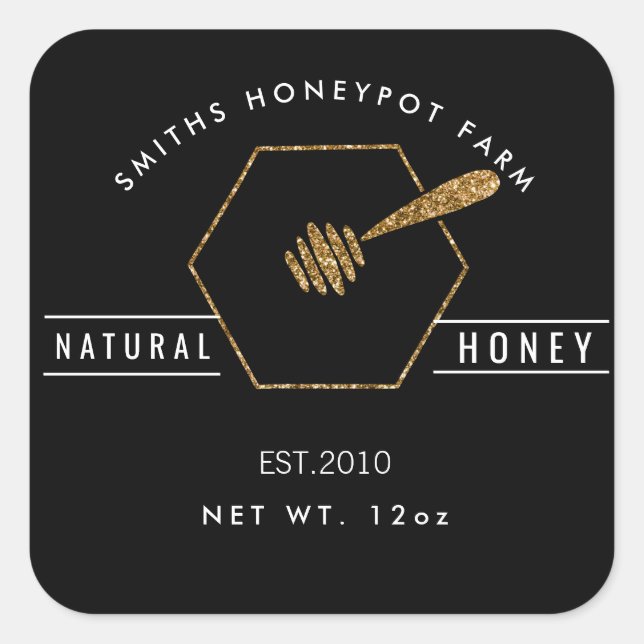 Farm shop honey jar label small business (Front)
