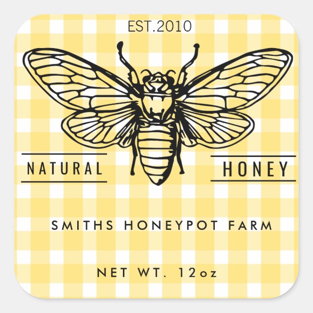 Farm shop honey jar label small business (Front)