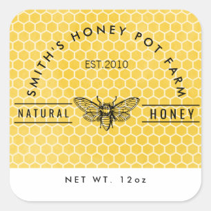 Farm shop honey jar label small business