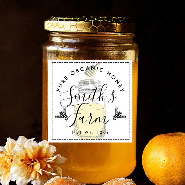 Farm shop honey jar label small business (Creator Uploaded)