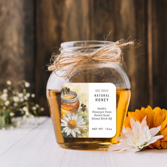 Farm shop honey jar label small business (Creator Uploaded)