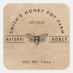 Farm shop honey jar label small business