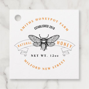 Farm shop honey jar label small business
