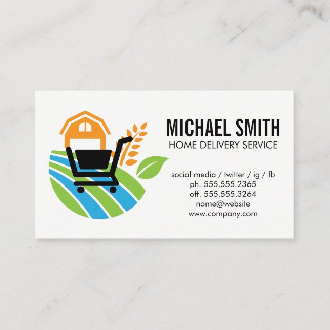Farm | Shopping Cart Business Card (Front)