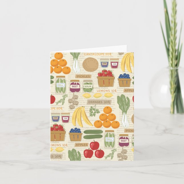 Farm Stand Collage Greeting Card (Front)