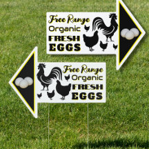 Farm Stand Fresh Eggs Double Sided Arrow