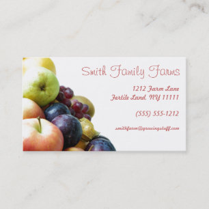 Farm Stand Produce Green Geometric Back Business Card