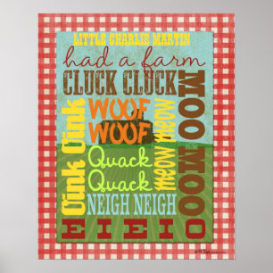 Farm Subway Art Poster - Old MacDonald Had a Farm