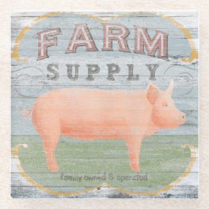 Farm Supply Glass Coaster