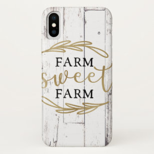 Farm Sweet Farm White Wood Country Farmhouse Case-Mate iPhone Case