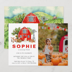 Farm Theme   Barn Birthday Party Invitation