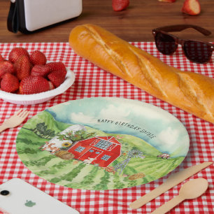 Farm Theme Barn Birthday Party Paper Plate
