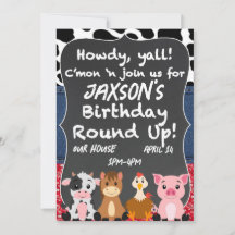 Farm Theme Birthday Invitation
