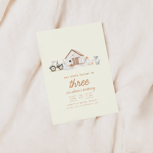 Farm Theme Birthday Party with Animals Invitation