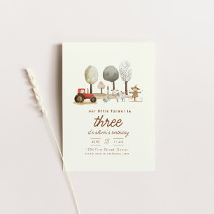 Farm Theme Birthday Party with Animals Invitation