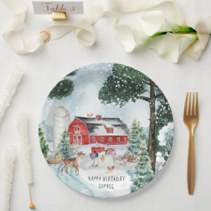 Farm Theme   Winter Barn Birthday Party Paper Plate