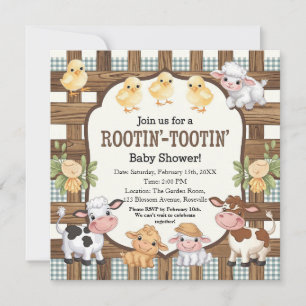 Farm-Themed Baby Shower Design - Cute Farm Animals Invitation