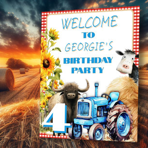 Farm Themed Birthday Party Welcome Sign