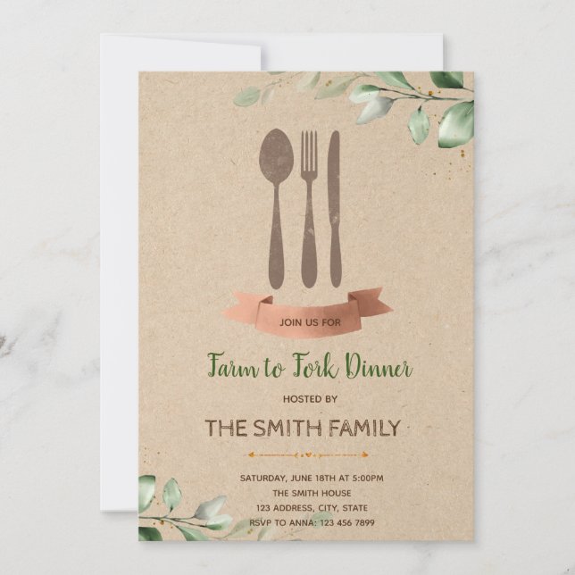 Farm to dinner invitation (Front)