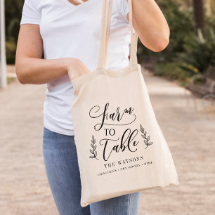 Farm to Table Editable Colour Custom Grocery Tote Bag