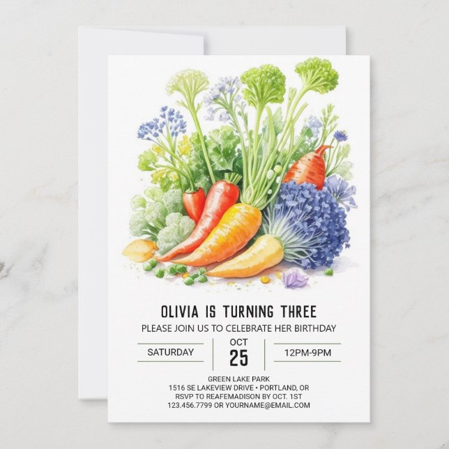Farm-to-Table Kids Birthday Invitation (Front)