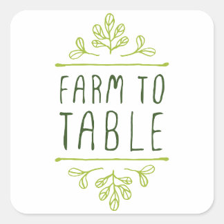 farm to table lable square sticker