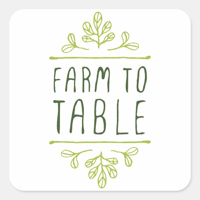 farm to table lable square sticker (Front)