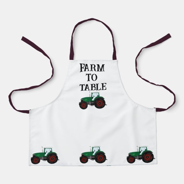 Farm to Table Print Apron, Small Apron (Front)