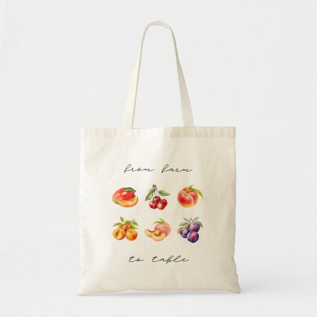 Farm To Table Stone Fruit Edition Tote Bag (Front)