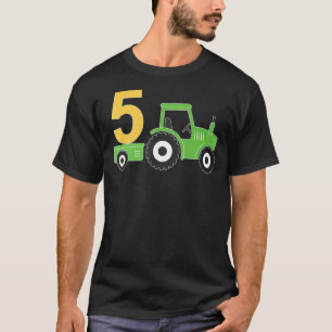 Farm Tractor 5th Birthday 5 Year Old Birthday Part T-Shirt