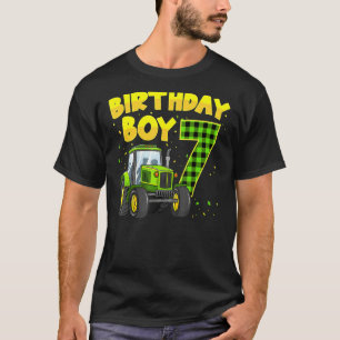 Farm Tractor 7th Birthday 7 Year Old Birthday Part T-Shirt