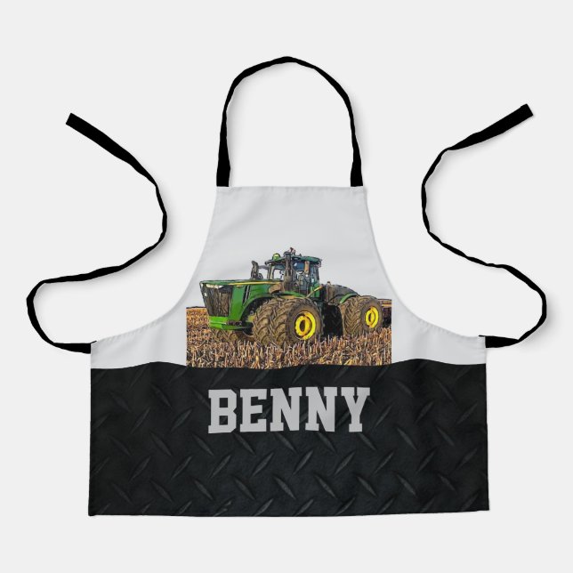 Farm Tractor Farming Equipment Farmer Cool Apron (Front)